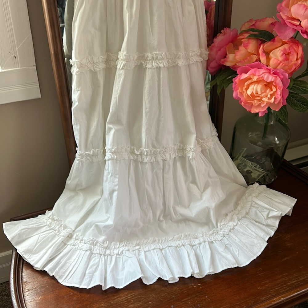 RARE! • ANTHROPOLOGIE • LOVE THE LABEL ‘Azalea’ White Ruffle Tiered Midi Dress - Picture 10 of 16
